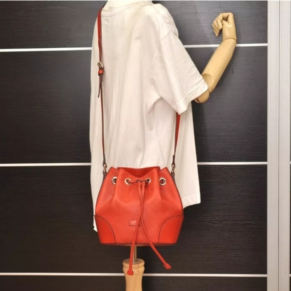 Gucci Bright Red Small Bucket Crossbody Bag